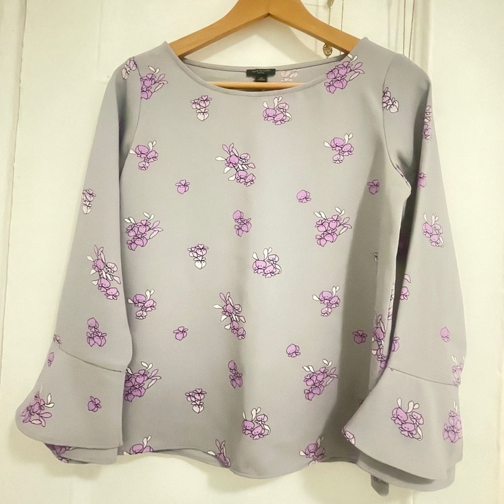 Ann Taylor Lavender Floral Blouse